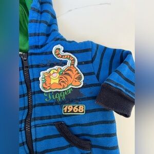Disney Baby Tigger Blue Striped Hoodie Bugs Outdoor Theme 12M Baby